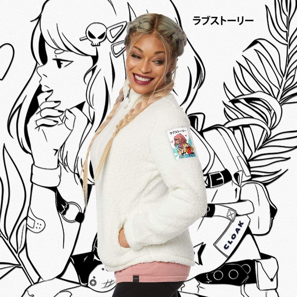 SLS LOVESTRUCK SHERPA FULL ZIP WHITE